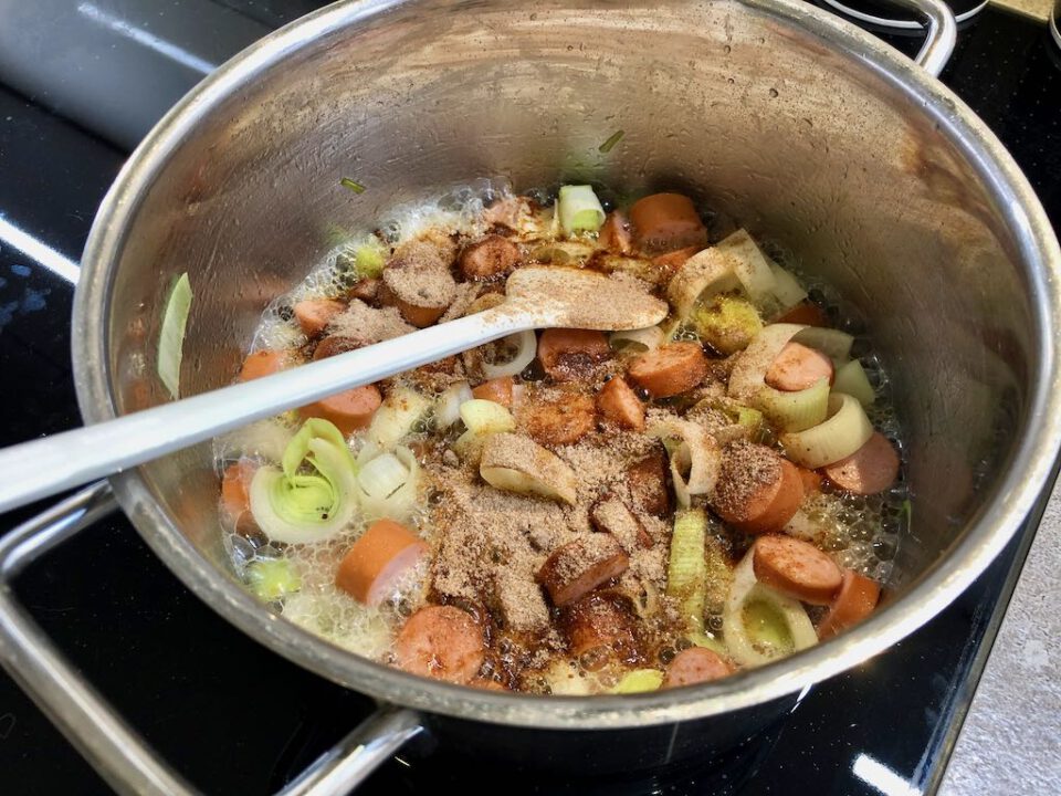 Bier und Bratensaft dazu